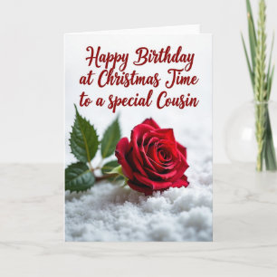 Carte Fleurale Rose d'Hiver