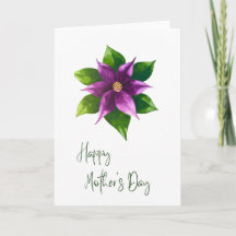 Carte Fleurie Aquarelle Bonne Fête des Mères