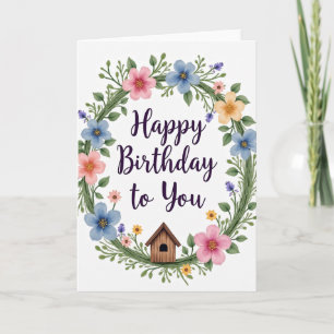 Carte Fleurie Aquarelle Douce