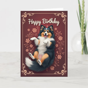 Carte Fleurie Chien Mignon
