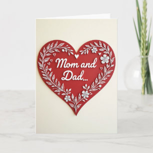 Carte Fleurie Cœur pour Maman Papa