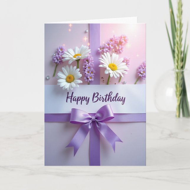 Carte Fleurie d'Anniversaire en Fleurs (Devant)