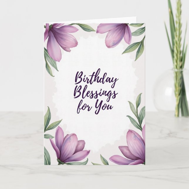 Carte Fleurie de Vœux d'Anniversaire (Devant)