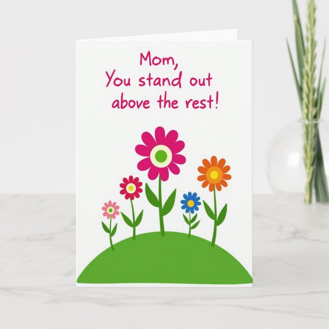 Carte Fleurie Fuchsia pour Maman (Devant)