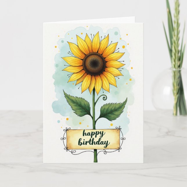Carte Fleurie Joyeux Anniversaire (Devant)