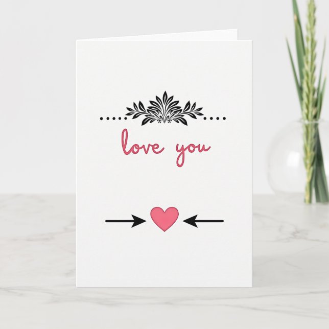 Carte Fleurie Love You (Devant)