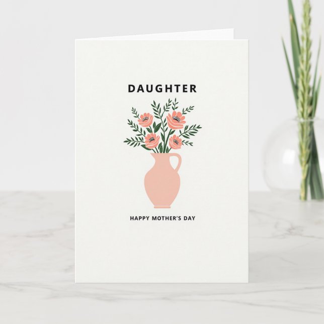 Carte Fleurie pour Filles (Devant)