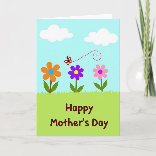 Carte Fleurie pour la Plus Douce des Mamans (Devant)