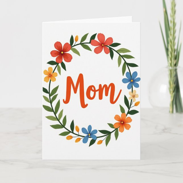 Carte Fleurie pour Maman (Devant)