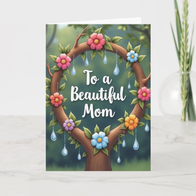 Carte Fleurie Pour Maman (Devant)
