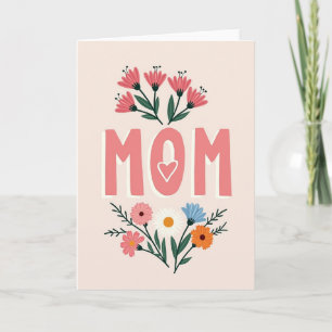 Carte Fleurie pour Maman avec Cœur
