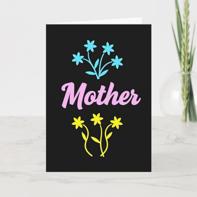 Carte Fleurie Rose pour Maman (Devant)