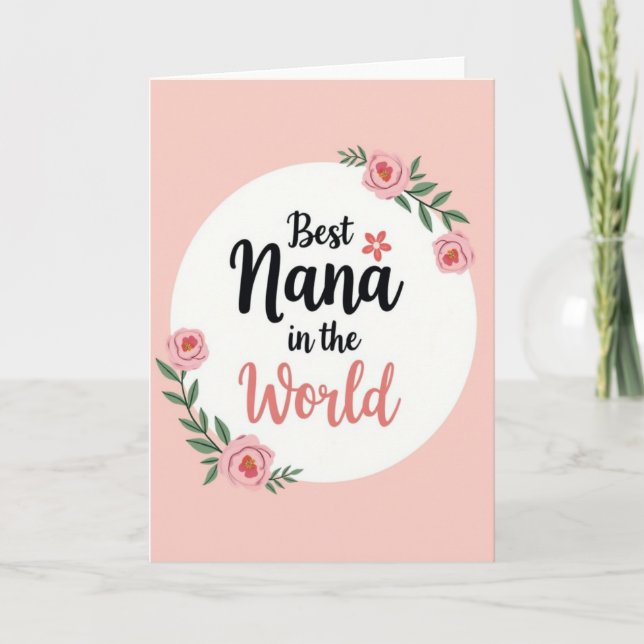 Carte Fleurie Rose Sweet Nanas (Devant)