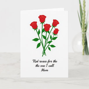 Carte Fleurie Rouge pour Maman