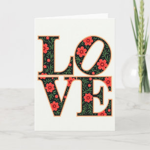 Carte Fleurie Simple Amour