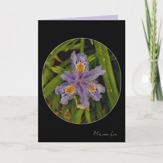 Carte fleurir en violet (Devant)