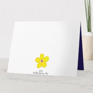 Carte Fleuron d'art jaune brillant