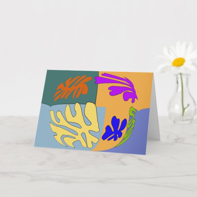 Carte Fleurs Abstraites, style Matisse (Petite plante)