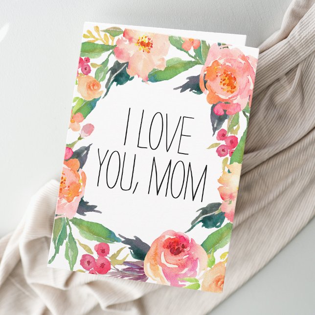 Carte Fleurs aquarelle rose (Créateur téléchargé)