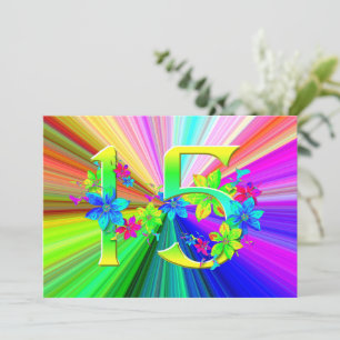 Carte Fleurs arc-en-ciel florissantes pour 15e anniversa