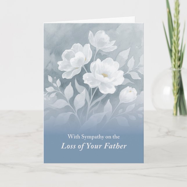 Carte Fleurs blanches bleues grises Perte de sympathie p (Devant)