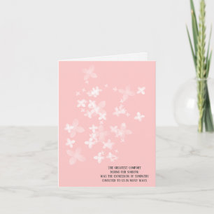 Carte fleurs blanches opaques sympathie merci