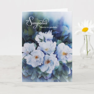 Carte Fleurs bleues de sympathie espagnole con simpatia