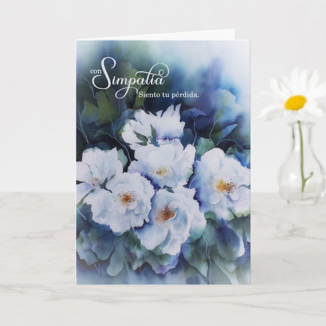 Carte Fleurs bleues de sympathie espagnole con simpatia (Petite plante)