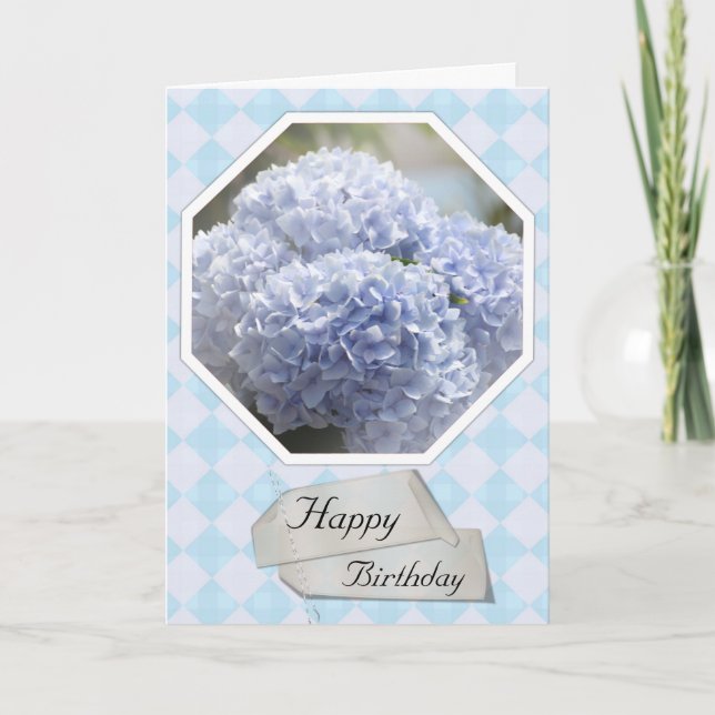 Carte Fleurs bleues d'hortensia de diamants (Devant)