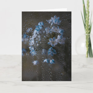 Carte Fleurs Bleues Douces sous la Pluie, Condoléances d
