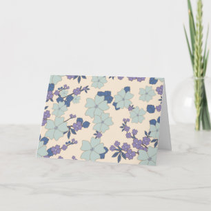 Carte Fleurs Bleues, Fleurs Violettes, Motif Floral