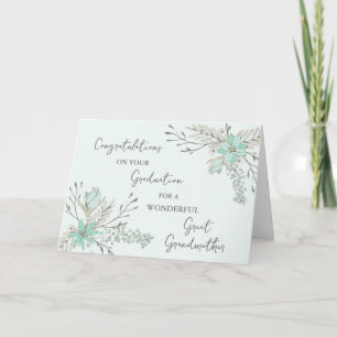 Carte Fleurs Bleues Grand Grand Grand-Mère Graduation