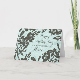 Carte Fleurs bleues nièce Bonne fête des mères