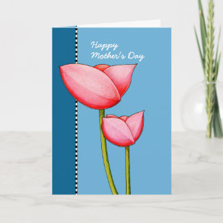 Carte Fleurs bleues pour la fête des mères