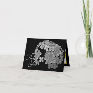 Carte Fleurs botaniques grises élégantes Floral Merci