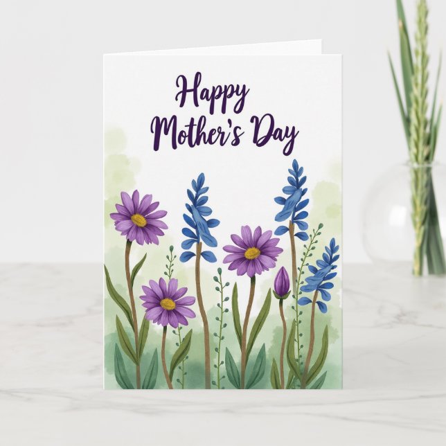 Carte Fleurs Botaniques Violettes (Devant)
