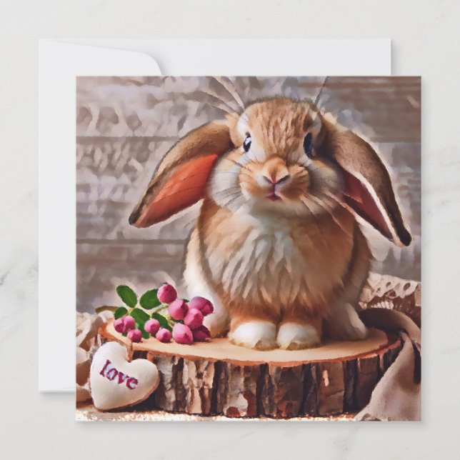 Carte Fleurs Bunny (Devant)
