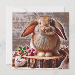 Carte Fleurs Bunny
