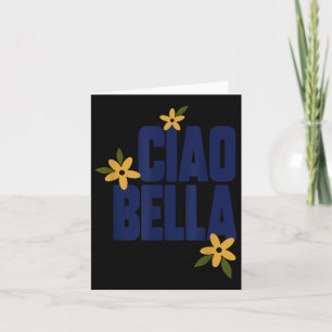 Carte Fleurs Ciao Bella Mignon Graphique Vintage