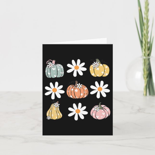 Carte Fleurs citrouilles Et Faisy Mignonnes Halloween D' (Devant)