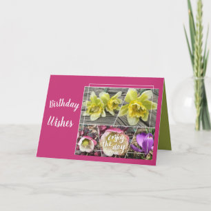 CARTE FLEURS COLLAGE ANNIVERSAIRE