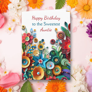 Carte Fleurs Colorées en Quilling de Papier Joyeux Ann