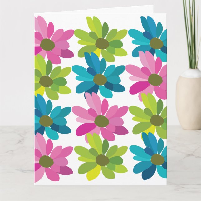 Carte Fleurs colorées Fleurs (Devant)