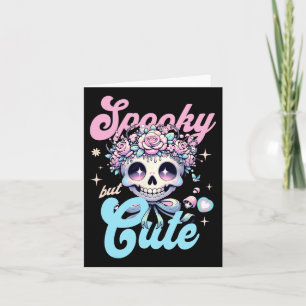Carte Fleurs Crânes éffrayantes Mais Mignonnes Halloween