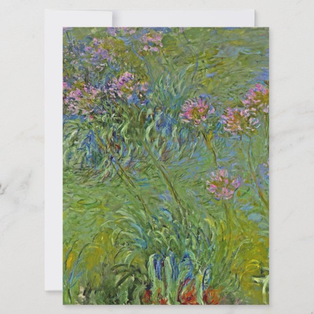 Carte Fleurs d'Agapanthus (par Claude Monet) (Devant)