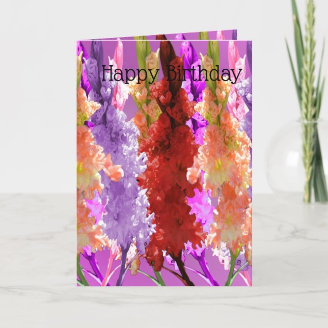 Carte Fleurs d'Althaea d'élégance, Anniversaire (Devant)