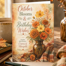 Fleurs d'anniversaire d'octobre Cosmos & Souci Ann