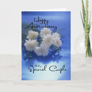 Carte Fleurs d'anniversaire en bleu