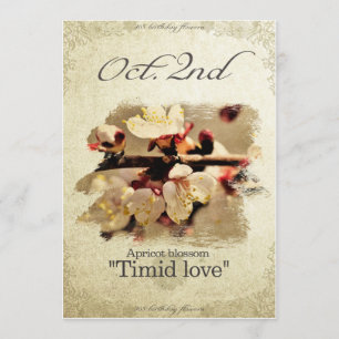 Carte Fleurs d'anniversaire le 2 octobre "Fleur d'abrico