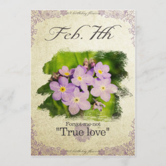 Carte Fleurs d'anniversaire le 7 février "Oubliez-moi-pa